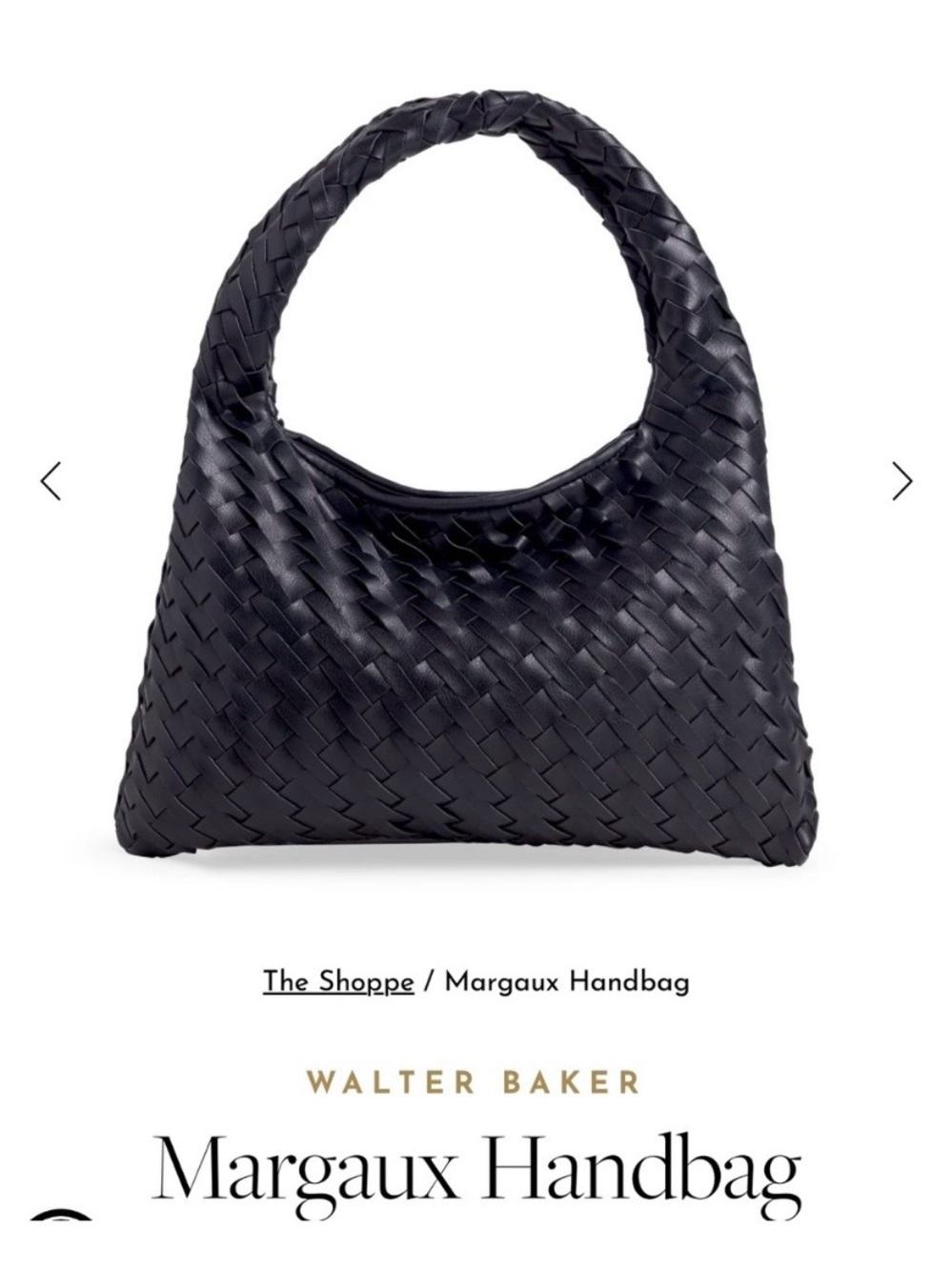 Walter Baker Margaux Black Woven Faux Leather Purse Handbag Bottega Inspired NWT